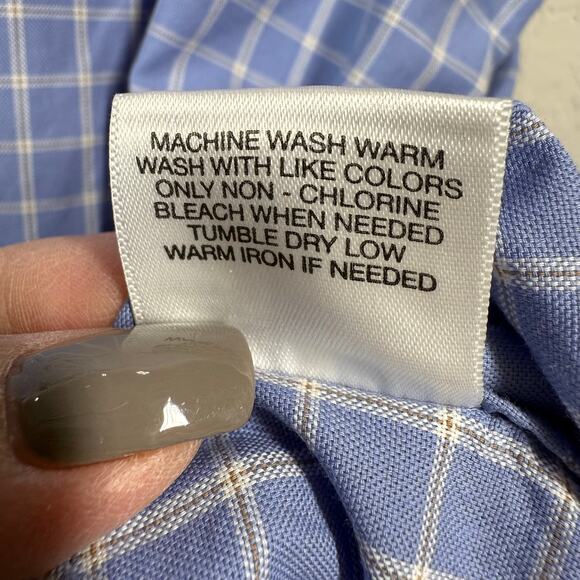 Men's Cremieux Blue Plaid Short Sleeve Button Up Shirt Size XL - Picture 5 of 7